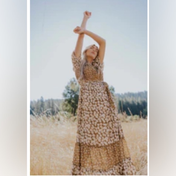 Roolee Goldenrod dress Floral mustard Dress size XS - Picture 2 of 12